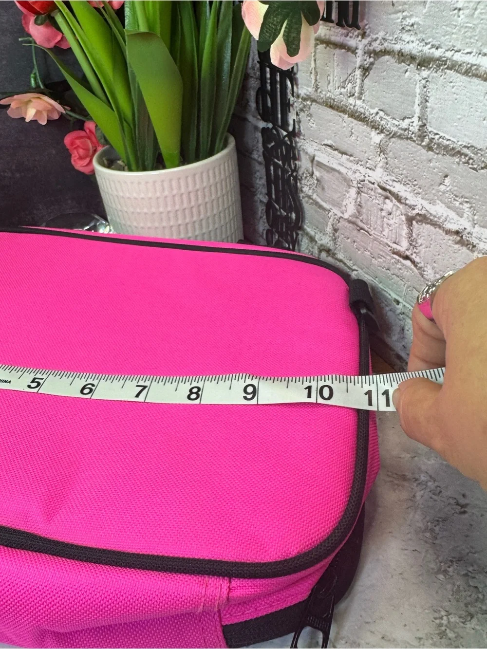 Puma Bright Pink Cosmetic Case with Black Logo or Lunchbox